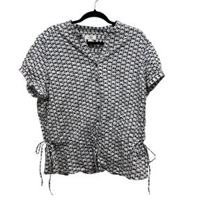 Cato Women's Black and White Patterned Top